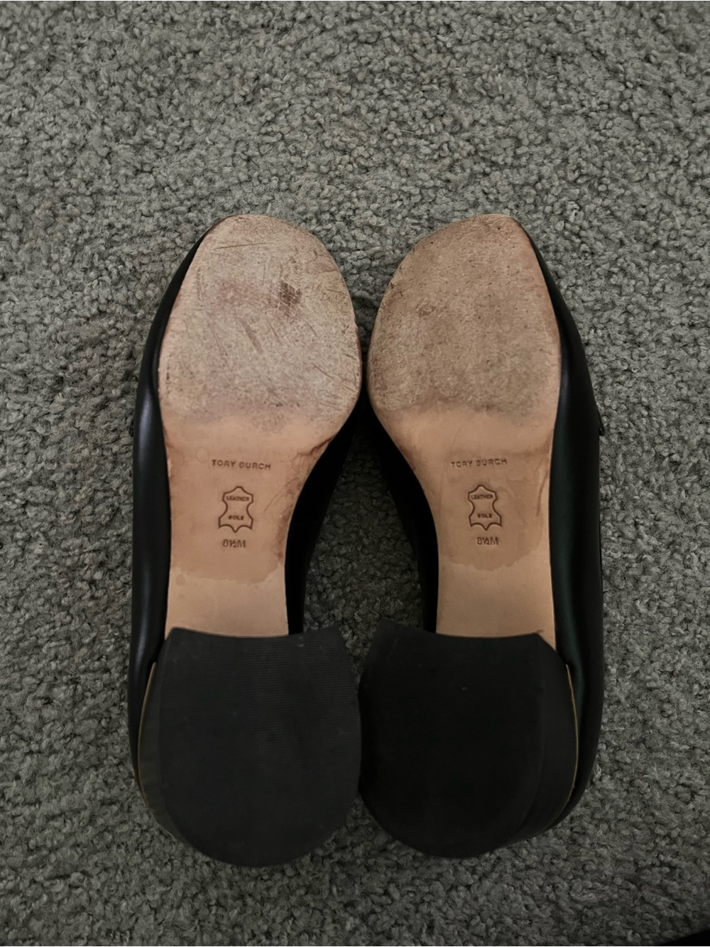 Tory Burch Black Croc-Embossed Leather Loafers with Block Heel - Picture 6 of 7
